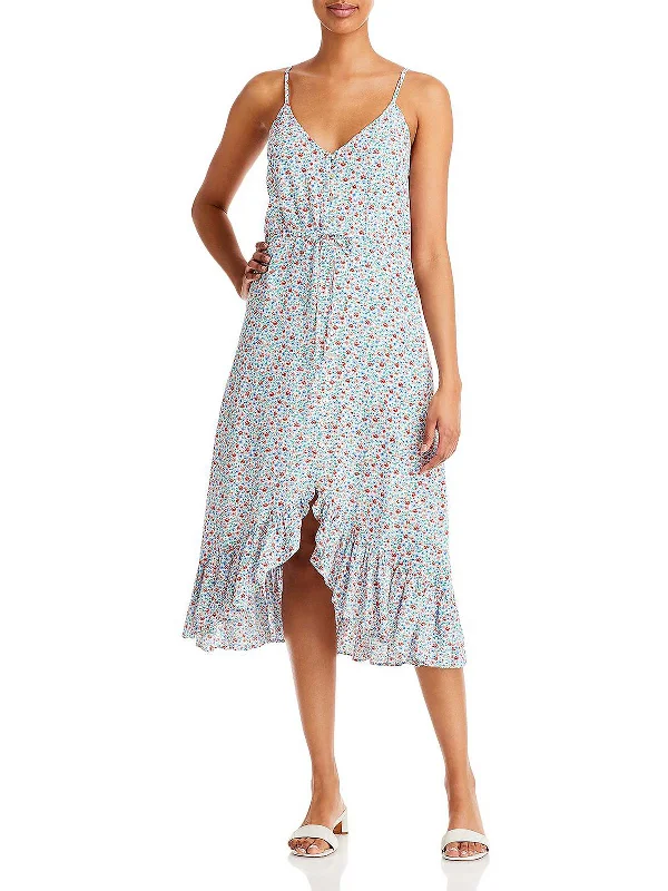 Frida Womens Hi-low Button-down Sundress
