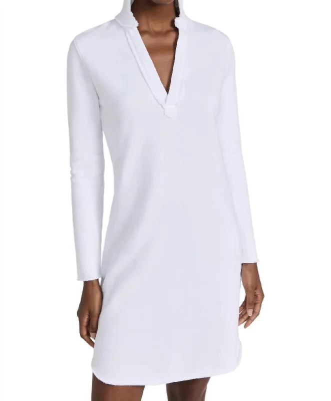 Nicole Henley Jersey Dress In White
