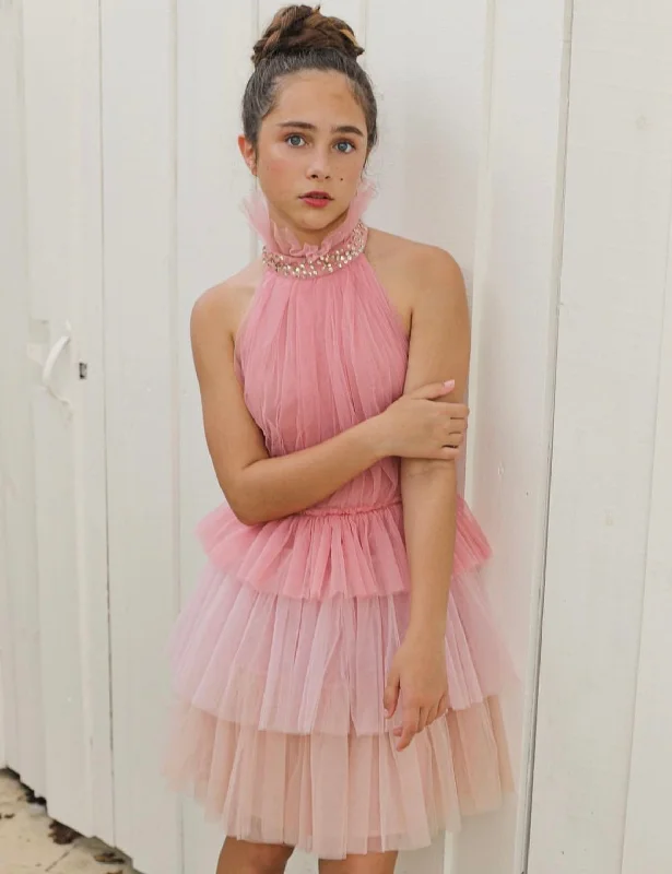 ROSE OMBRE HALTER DRESS