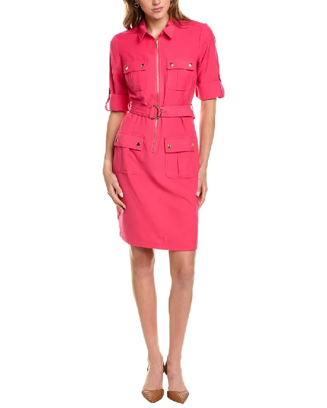 Sharagano Front Zip Sheath Dress