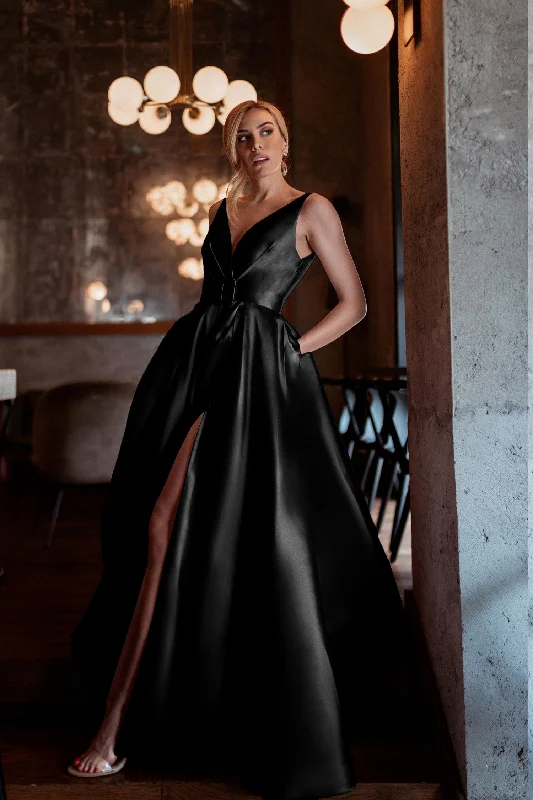 Tina Holly Couture BB209 Black Mikado Ball Gown Formal Dress