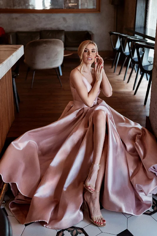 Tina Holly Couture BB209 Pink Mikado Ball Gown Formal Dress