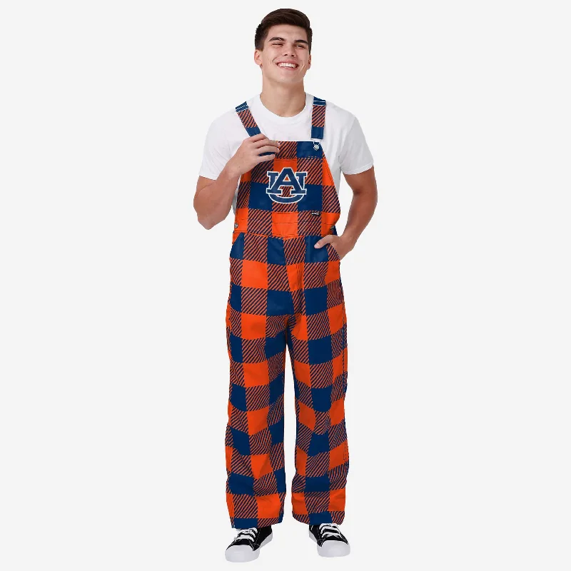 Auburn Tigers Mens Plaid Bib Overalls Elegant Tailored Jumpsuit