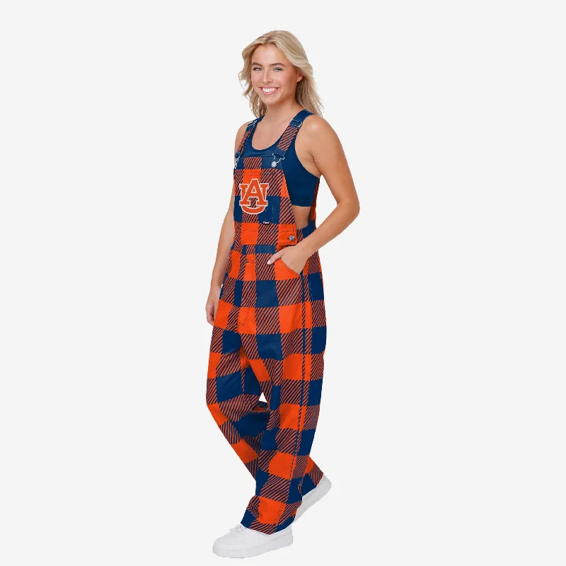 Auburn Tigers Womens Plaid Bib Overalls Soft Cotton Romper