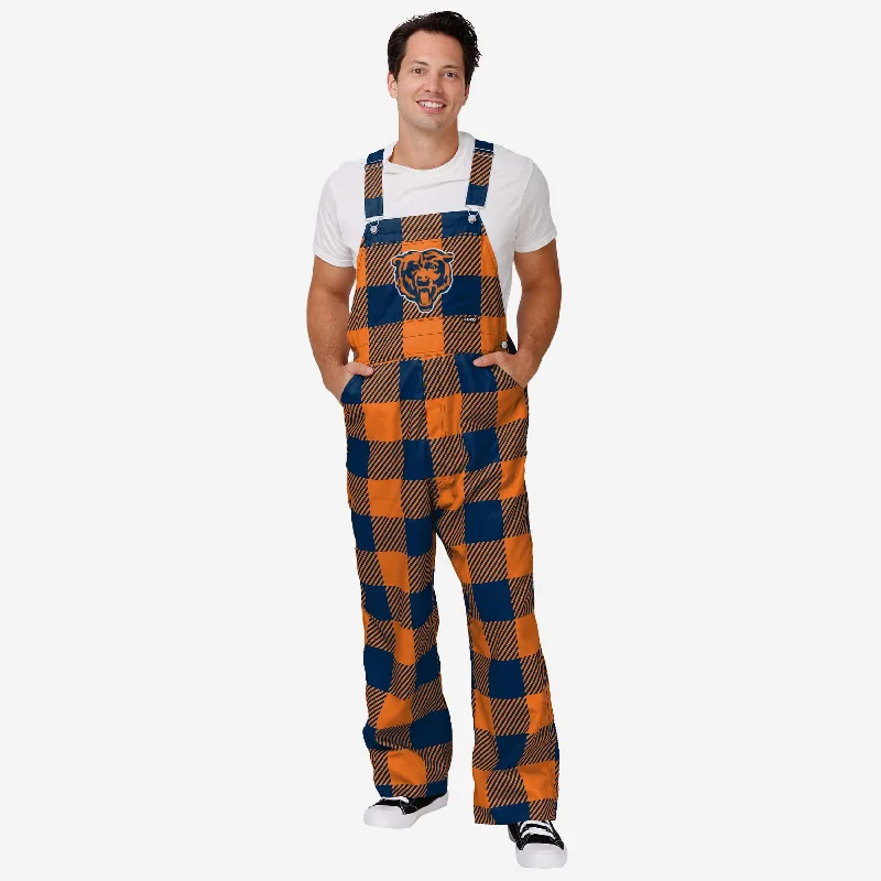 Chicago Bears Mens Plaid Bib Overalls Comfy Travel Overalls