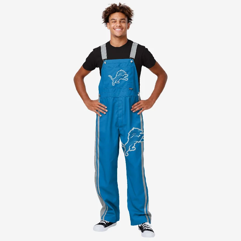 Detroit Lions Mens Team Stripe Bib Overalls Relaxed Tencel Overalls