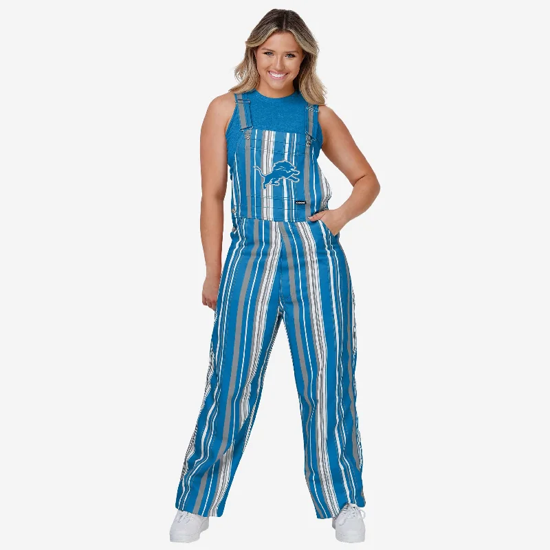 Detroit Lions Womens Hyper Stripe Bib Overalls Oversized Casual Overalls