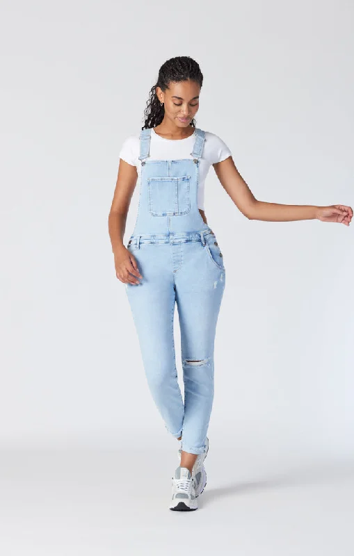 EDERA OVERALLS IN LIGHT RIPPED LA VINTAGE Retro Plaid Jumpsuit