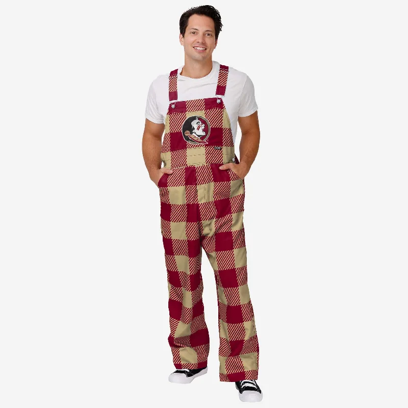 Florida State Seminoles Mens Plaid Bib Overalls High-Neck Overall Dress