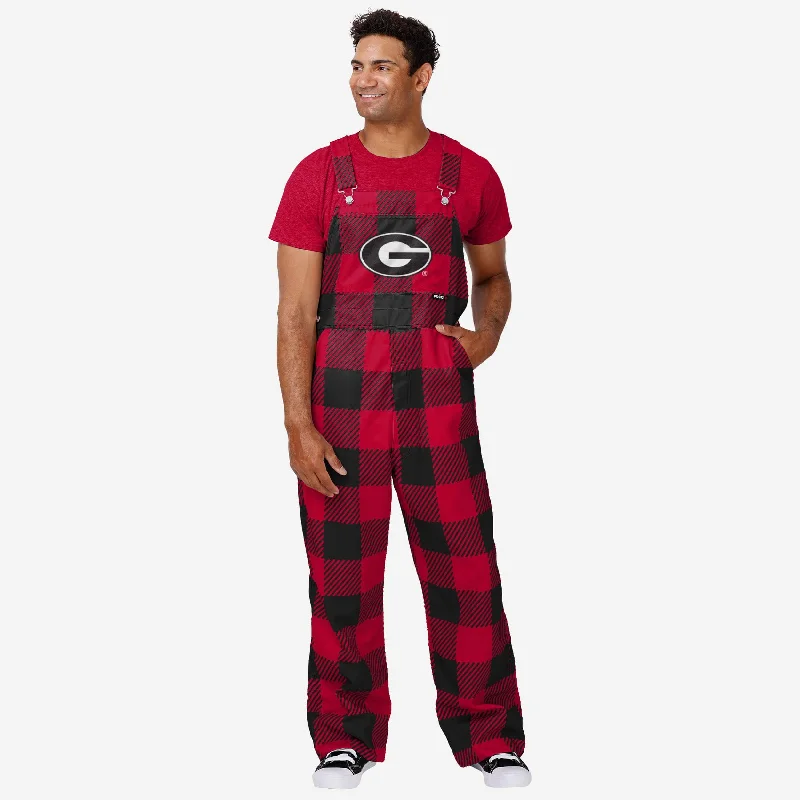 Georgia Bulldogs Mens Plaid Bib Overalls Chic Monochrome Overalls