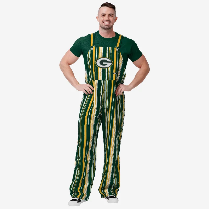 Green Bay Packers Mens Hyper Stripe Bib Overalls Tapered Leg Overalls