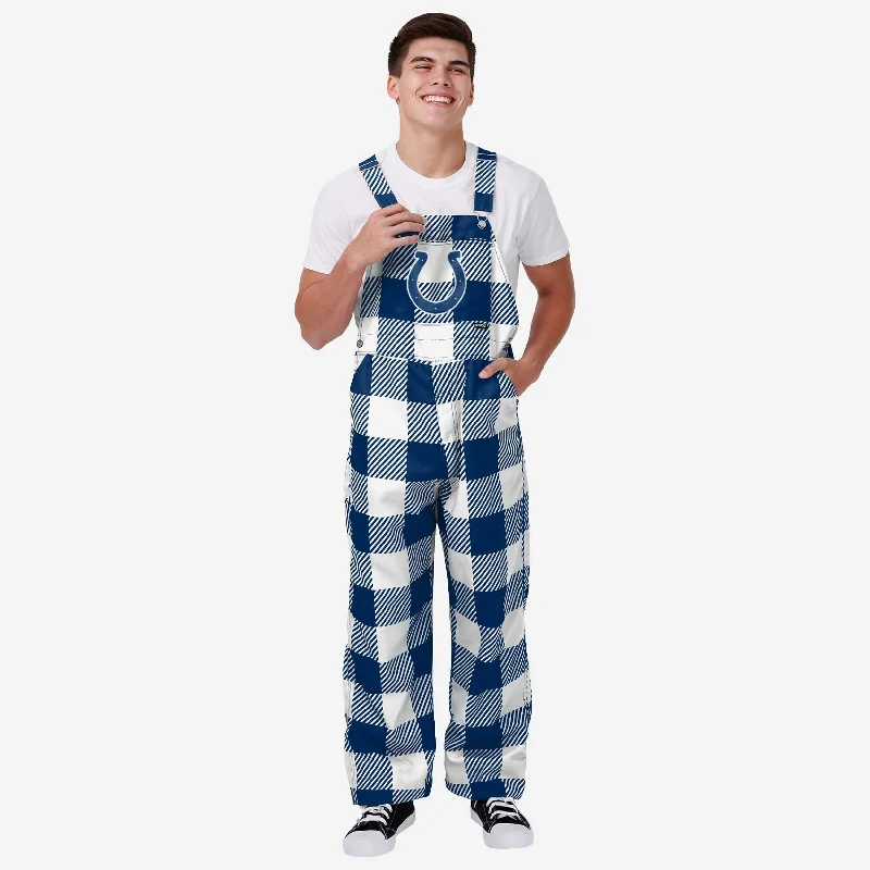 Indianapolis Colts Mens Plaid Bib Overalls Soft Terrycloth Romper