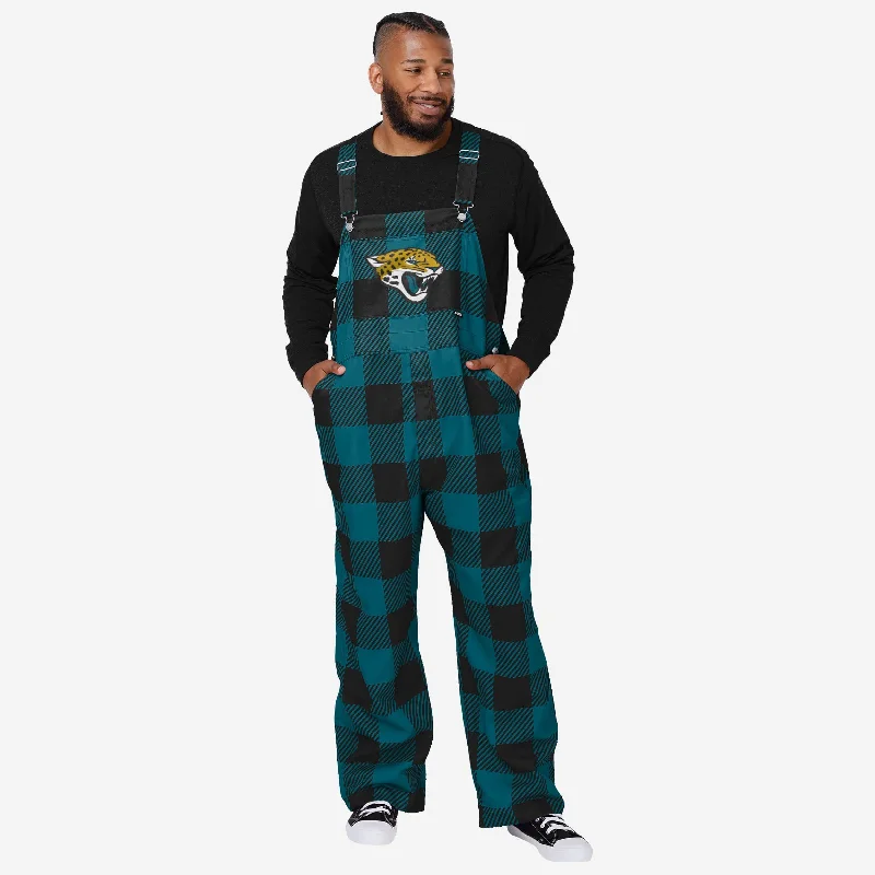Jacksonville Jaguars Mens Plaid Bib Overalls Sleeveless Knit Overalls