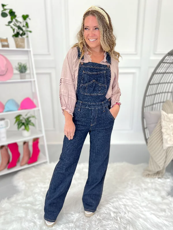 Judy Blue Classic Wide Leg Overalls - Final Sale Relaxed Corduroy Romper