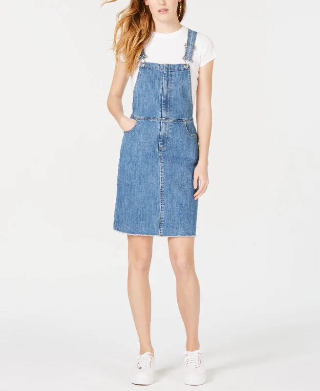 M1858 Clover Denim Overalls Dress Comfy Lounge Overalls