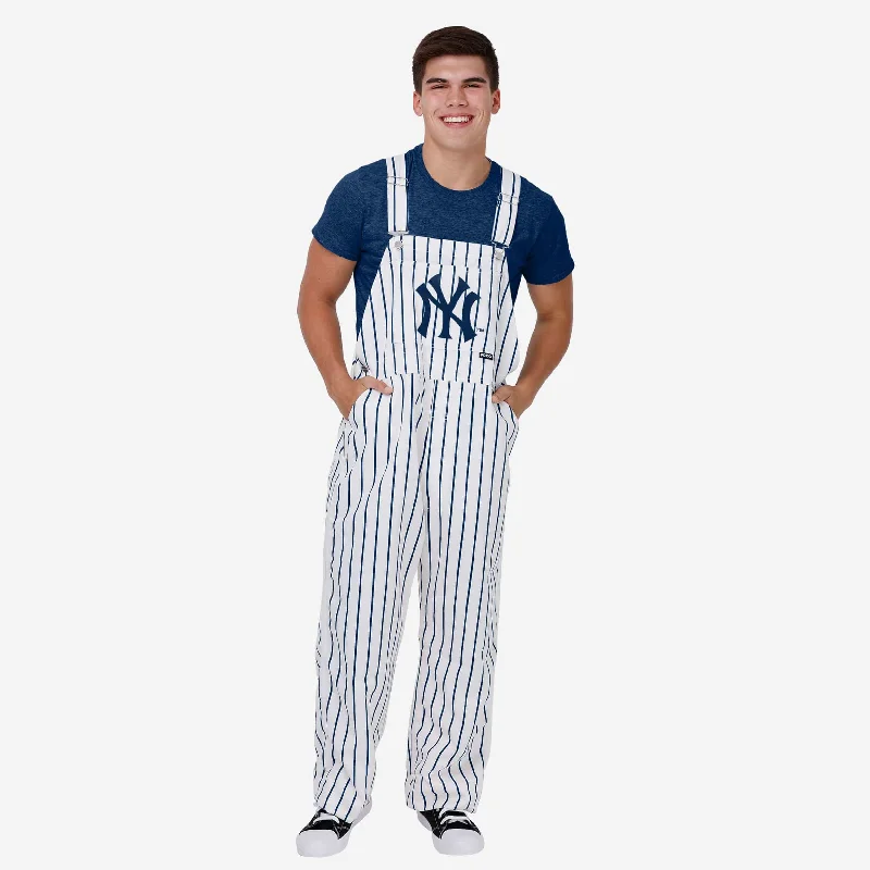 New York Yankees Mens Pinstripe Bib Overalls Checkered Plaid Overalls