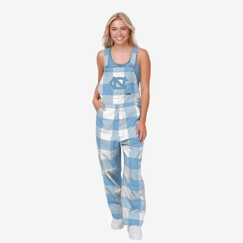 North Carolina Tar Heels Womens Plaid Bib Overalls Minimalist Cotton Overalls