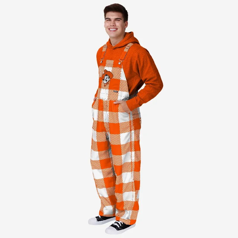 Oklahoma State Cowboys Mens Plaid Bib Overalls Wide Strap Overalls