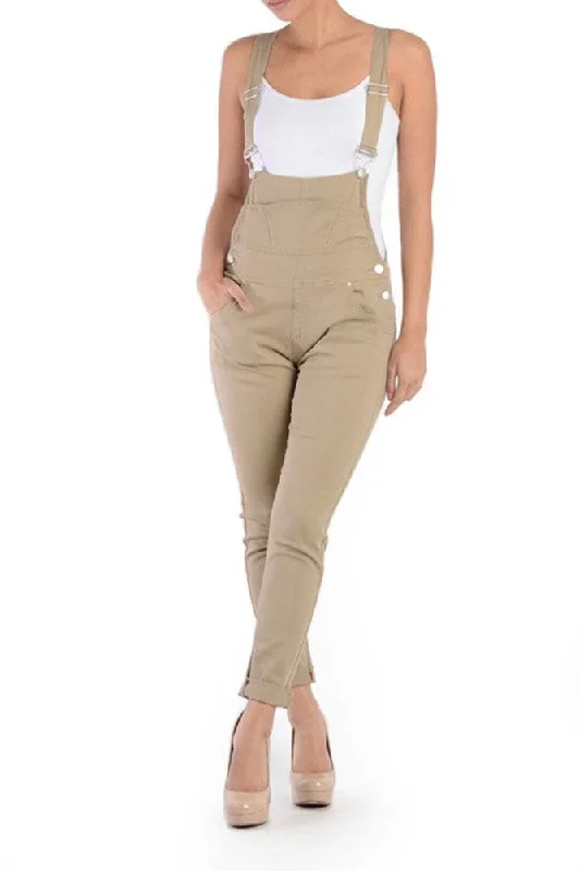 Women's Solid Skinny Overalls Comfy Lounge Overalls