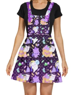 Candy Cementery  Overalls Skirt (made to order) Classic Denim Overalls