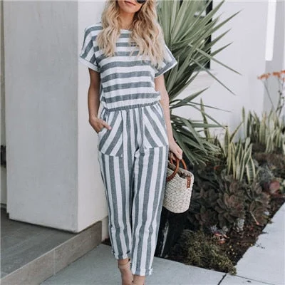 Striped printed rompers women jumpsuits Casual loose jumpsuit with pocket 2022 Summer new high waist playsuits overalls feminino Vintage Corduroy Jumpsuit Striped printed rompers women jumpsuits Casual loose jumpsuit with pocket 2022 Summer new high waist playsuits overalls feminino Vintage Corduroy Jumpsuit