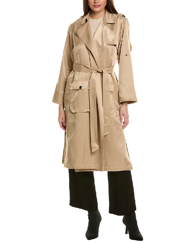Adrienne Landau Trench Coat Elegant Camel Trench Coat