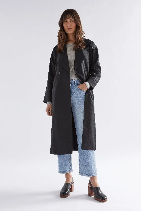 Anneli Linen Trench Coat Stylish Sleeveless Trench Coat