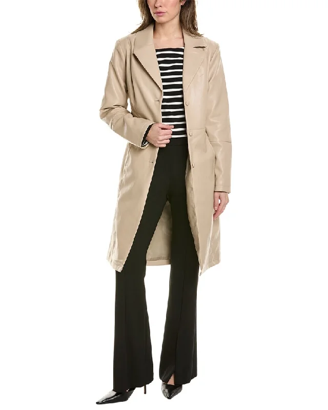 Badgley Mischka Trench Coat Trendy Open Front Trench