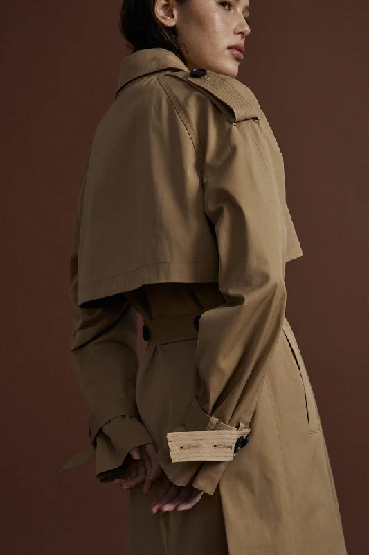 Bentley Classic Cotton Trench Coat Stylish Short Sleeve Trench