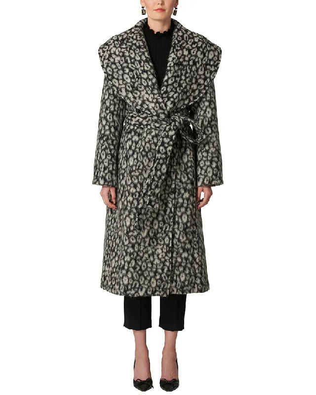 Carolina Herrera Shawl Collar Wool-Blend Coat Lightweight Cotton Shawl