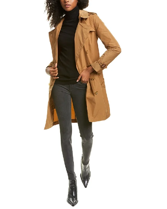 Burberry Detachable Hood Trench Coat Cozy Winter Wool Trench