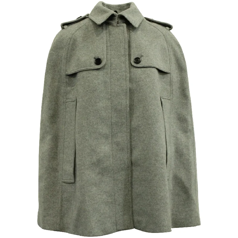 Burberry Trench Cape in Grey Cashmere Trendy Long Wool Trench