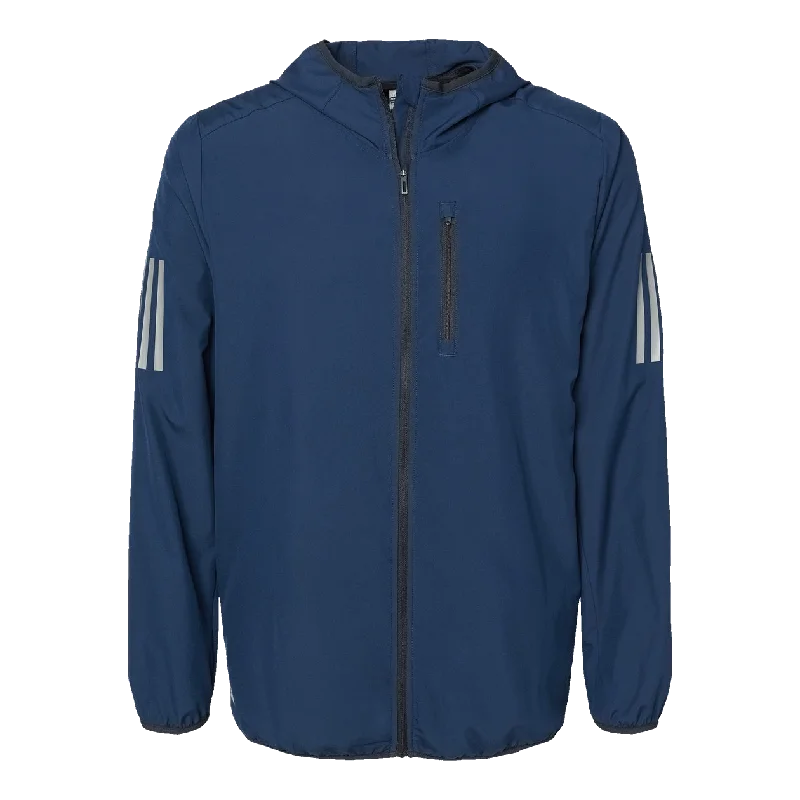 C2437 Hooded Full-Zip Windbreaker Hoodie with Elastic Cuffs Stretchable Comfortable