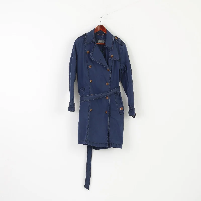 Camel Active Women 42 L Coat Navy Cotton Vintage Trench Belted Classic Top Fashionable Long Wool Trench Camel Active Women 42 L Coat Navy Cotton Vintage Trench Belted Classic Top Fashionable Long Wool Trench
