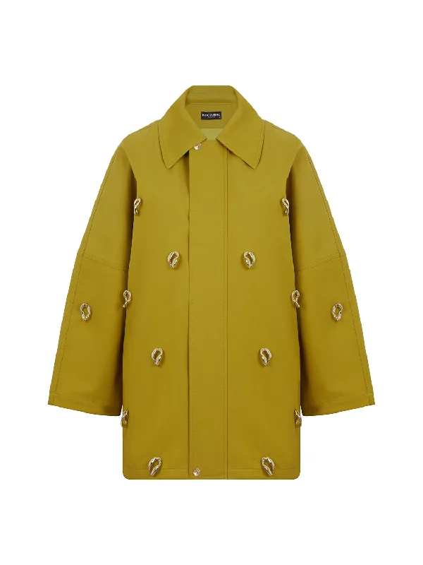 Chained Trench Coat Classic Military Trench Coat