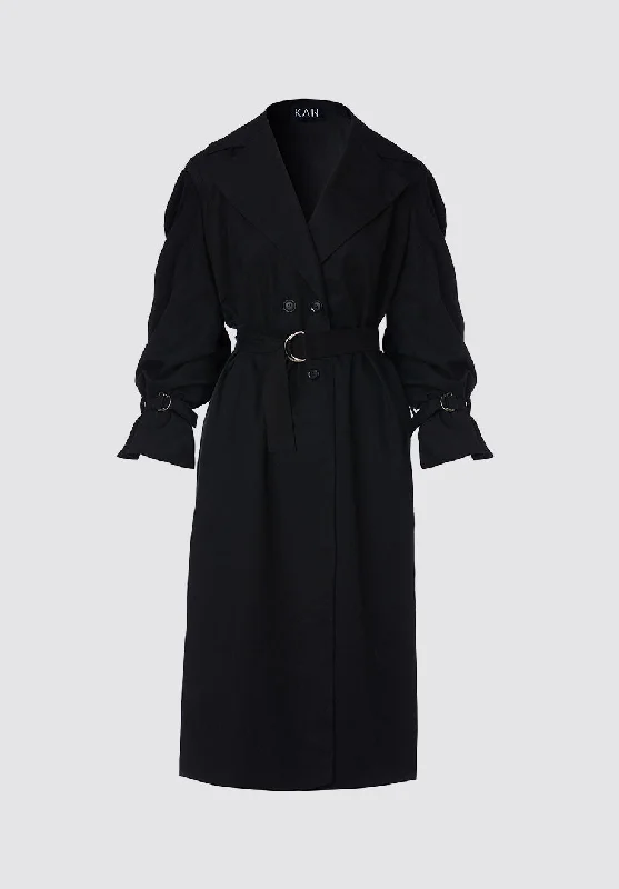 CHARCOAL Trench Trendy Double-Breasted Trench