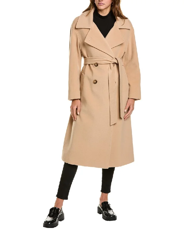 Cinzia Rocca Icons Long Wool & Cashmere-Blend Trench Coat Casual Trench Coat for Women Cinzia Rocca Icons Long Wool & Cashmere-Blend Trench Coat Casual Trench Coat for Women