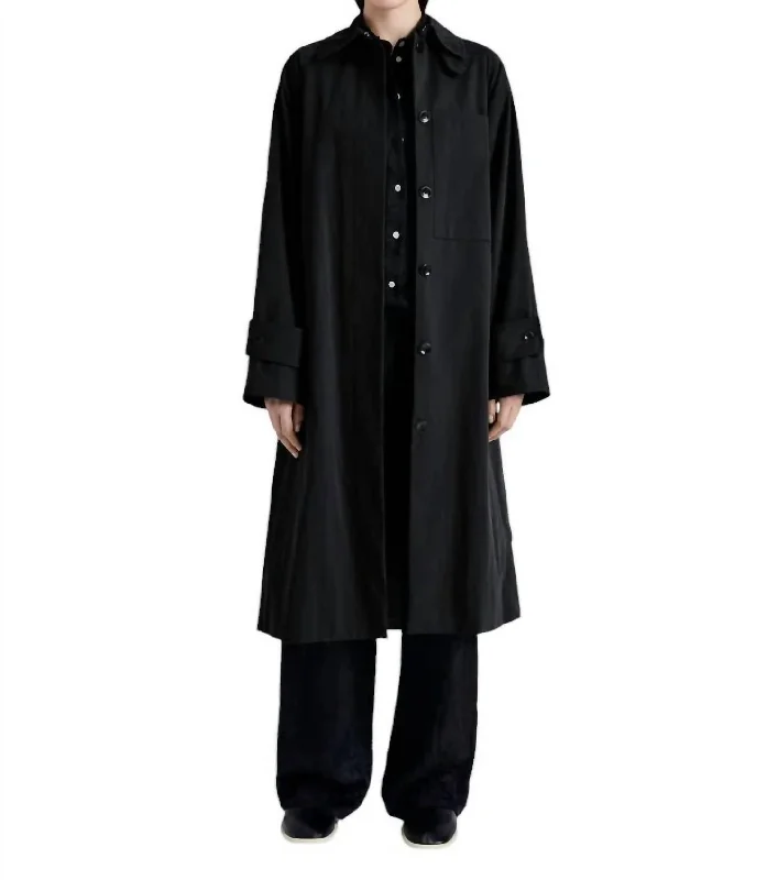 Clark Trench Coat In Black Classic Plaid Wool Trench