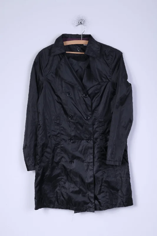 Esmara Womens S Coat Black Buttoned Lightweight Trench Fashionable Cropped Trench Coat