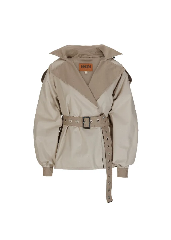 Duskregn Short Trench Coat - Sand Classic Tailored Trench Coat