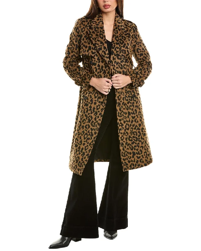 Elie Tahari Double-Breasted Wool-Blend Trench Coat Modern Trench Coat Design