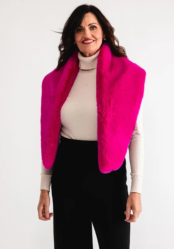 Serafina Collection Faux Fur Shawl, Pink Warm Cashmere Shawl Wrap
