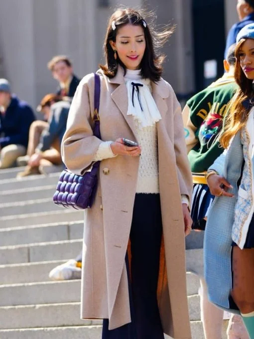 Gossip Girl S02 Zión Moreno Beige Trench Coat Modern Long Trench Jacket