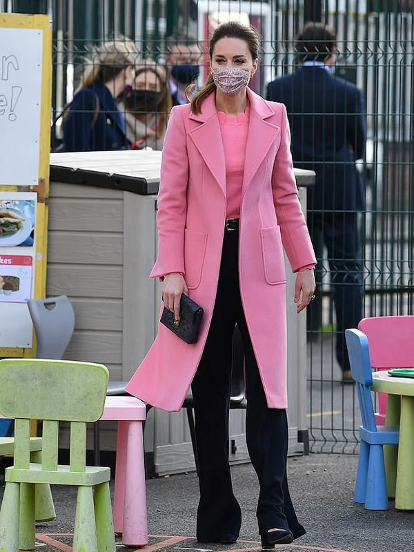 Kate Middleton Pink Trench Coat Warm Waterproof Trench Coat
