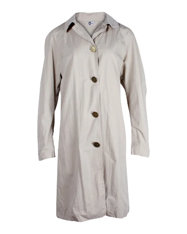 Lanvin Trench Coat in Beige Cotton Classic Double-Breasted Trench Coat