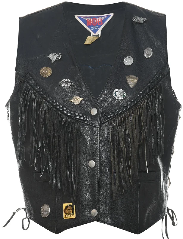 Leather Waistcoat - M Elegant Tailored Waistcoat Vest