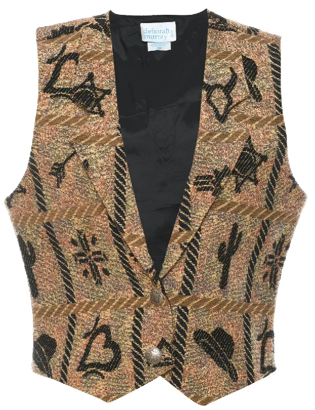Light Brown Waistcoat - S Elegant Longline Waistcoat Vest