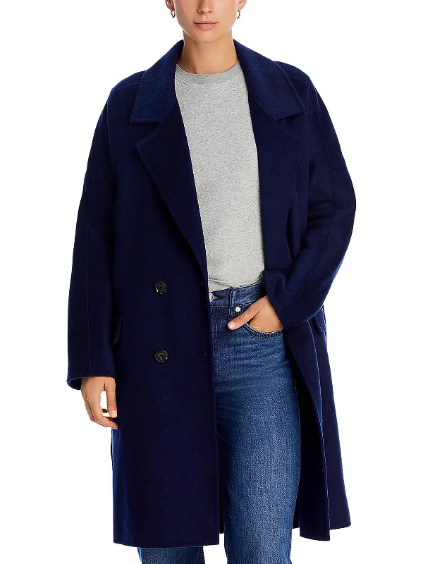 Marta Womens Trench Midi Wool Coat Trendy Puffer Trench Coat