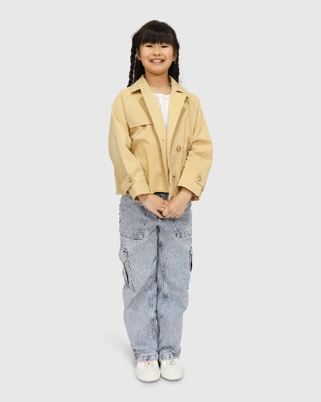 Matilda Cropped Trench Coat Fashionable Oversized Trench Coat