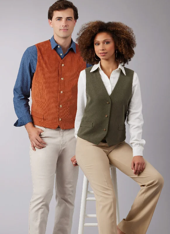 McCalls His & Hers Lined Vests/Waistcoats M8442 Classic Wool Waistcoat Vest